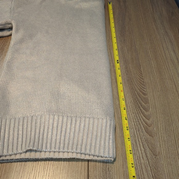 EVEREVE Aspen Silver Oatmeal Metallic Hoodie Sweater Small Oversized Cozy - Picture 8 of 9